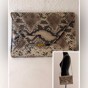 ALDO Snakeskin Clutch Bag | Faux Leather Chain Strap Convertible Purse